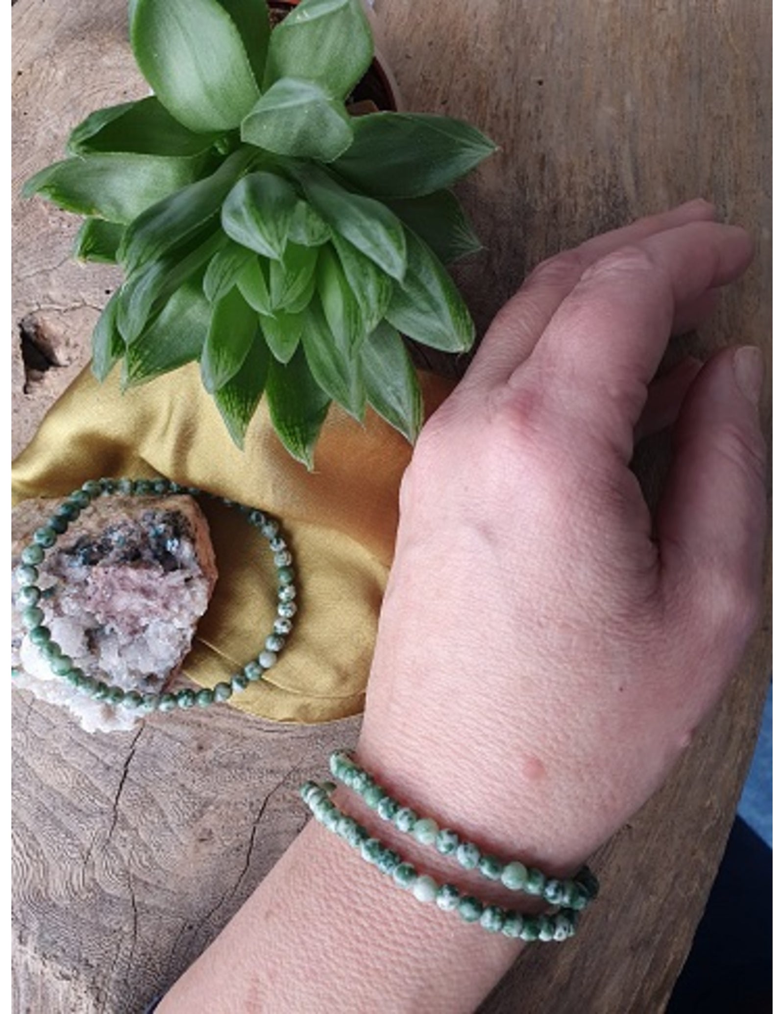 Agaat boom kralenarmband 4 mm