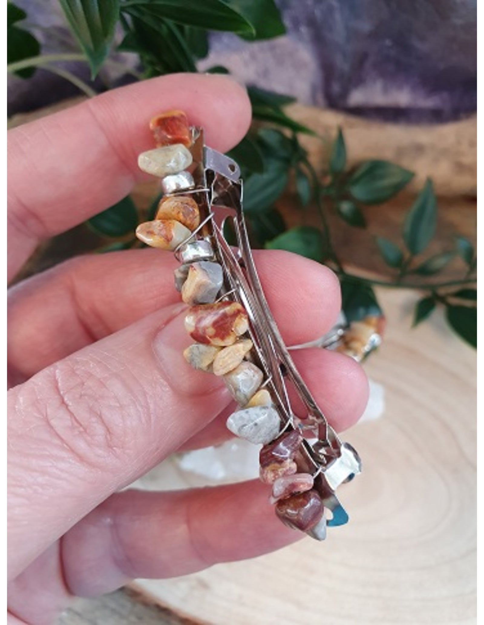 Agaat crazy lace haarclip