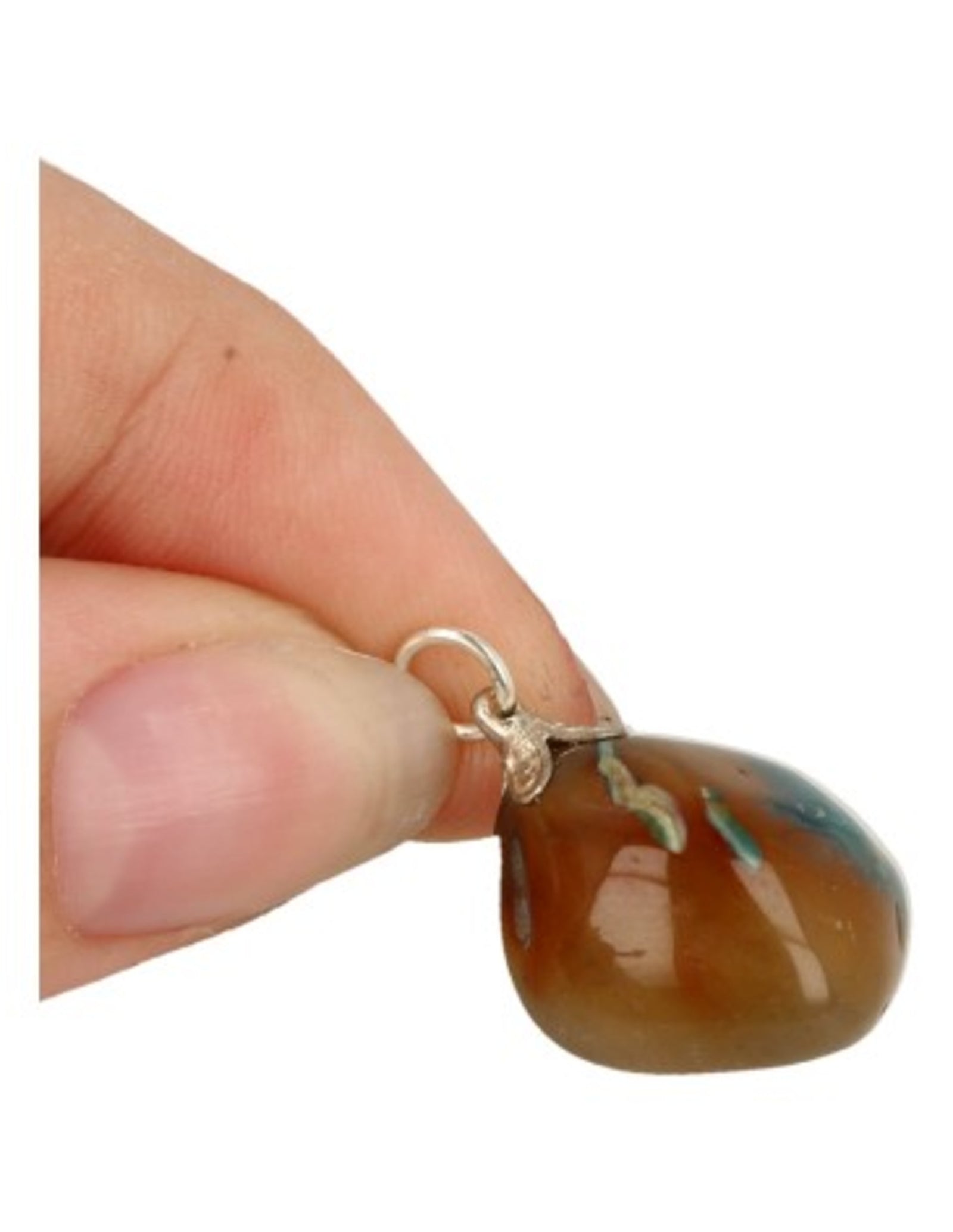 Agaat (gekleurd) blauw edelsteen hanger