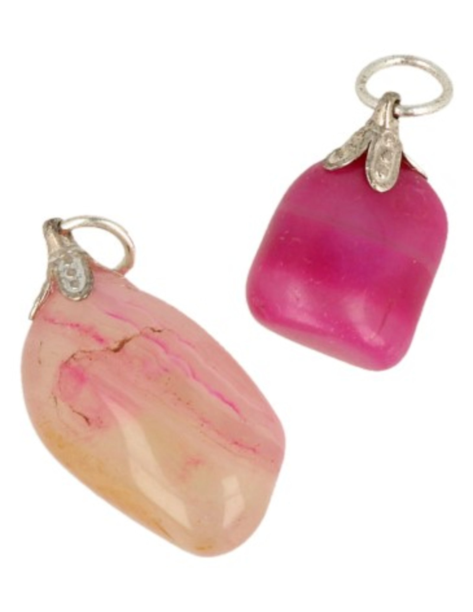 Agaat (gekleurd) roze edelsteen hanger