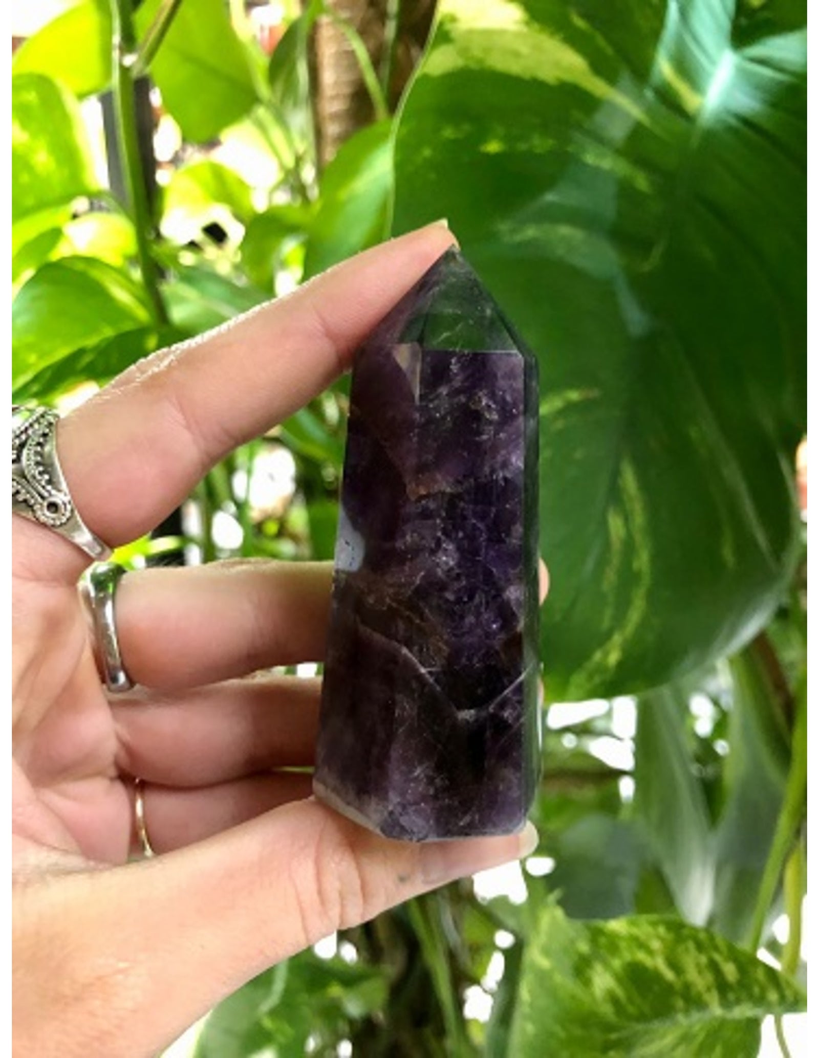 Amethist edelsteen punt 7-8 cm