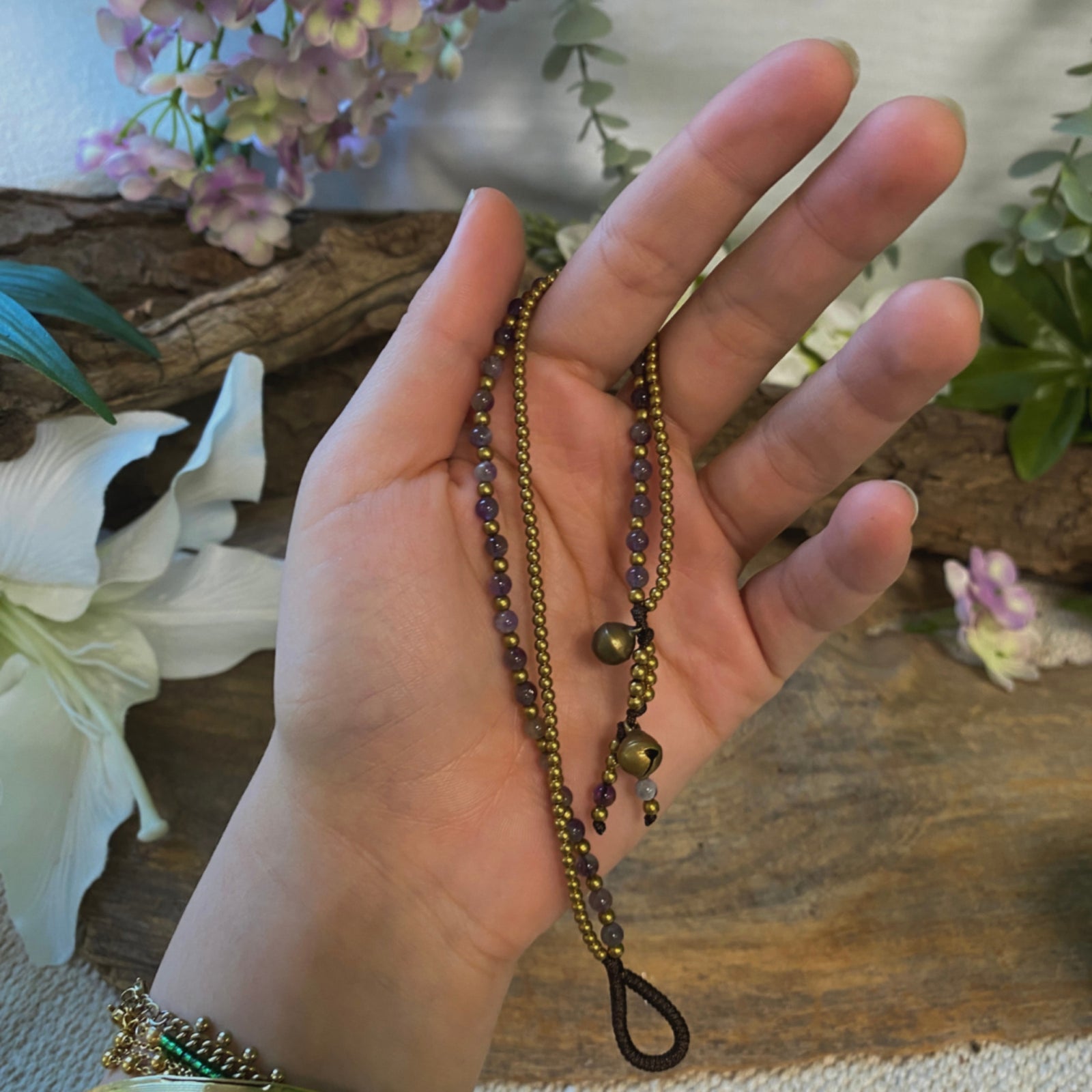Amethist enkelbandje gipsy-stijl