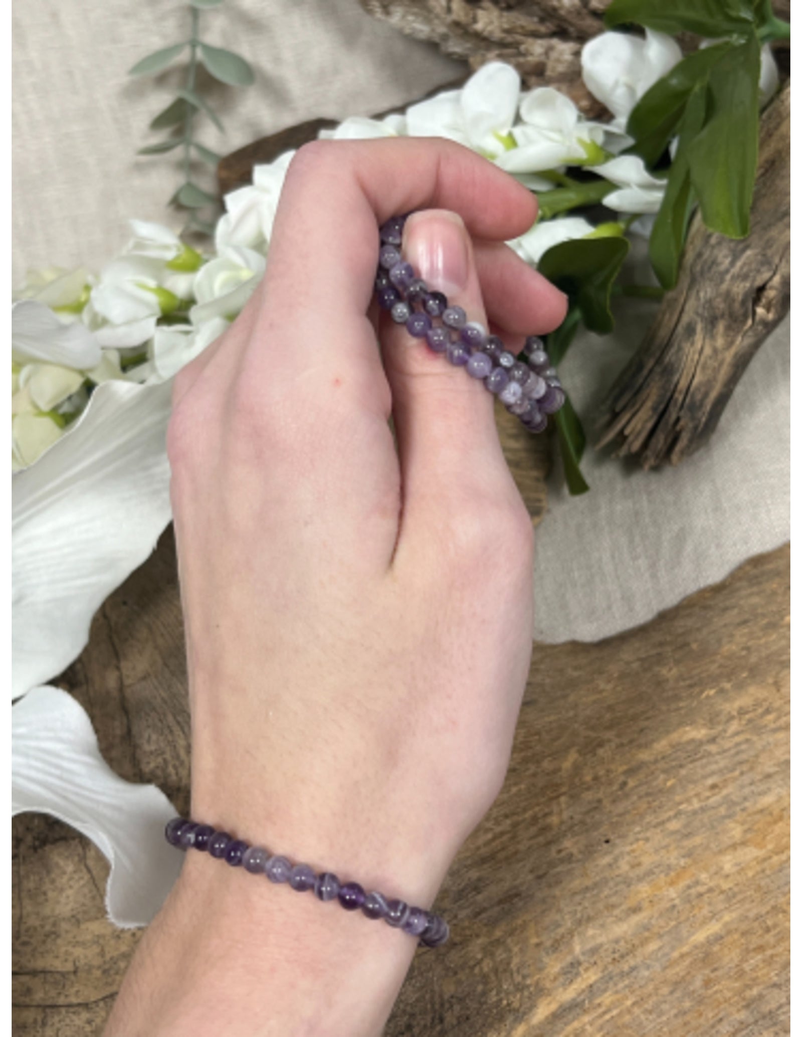 Amethist kralenarmband 4mm