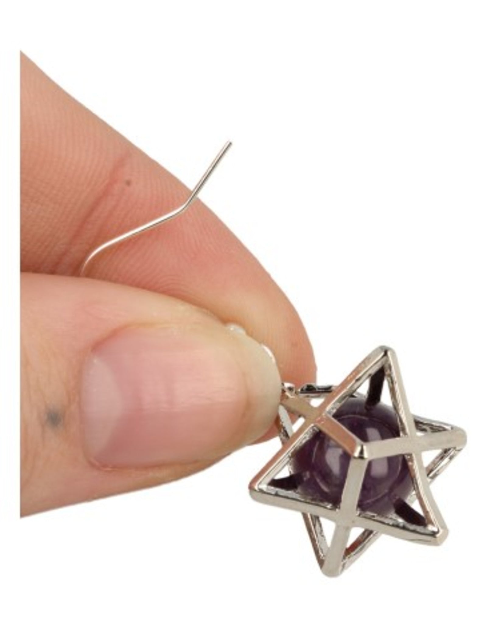 Amethist oorbellen merkabah