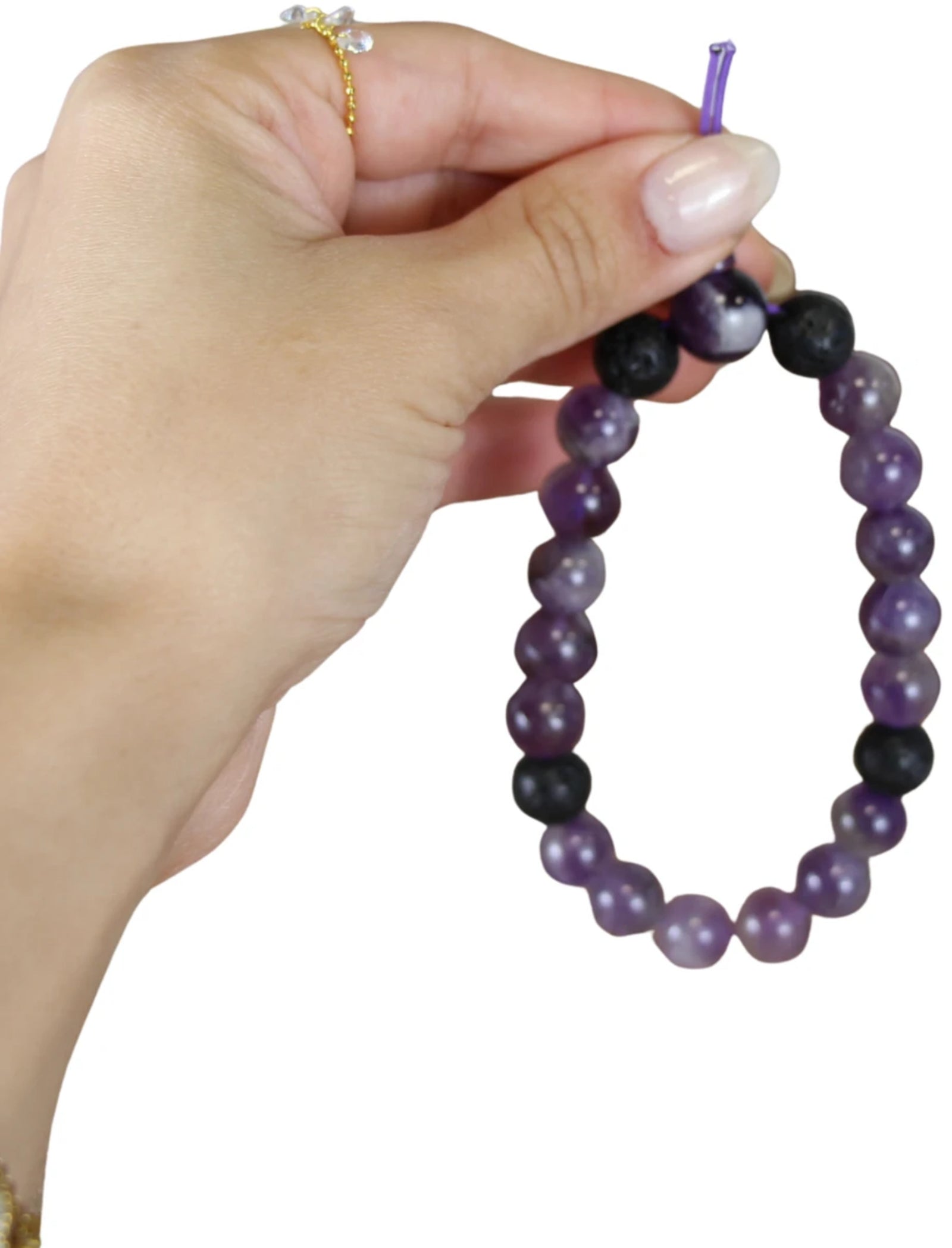 Amethist powerbead mannen - extra lange armband
