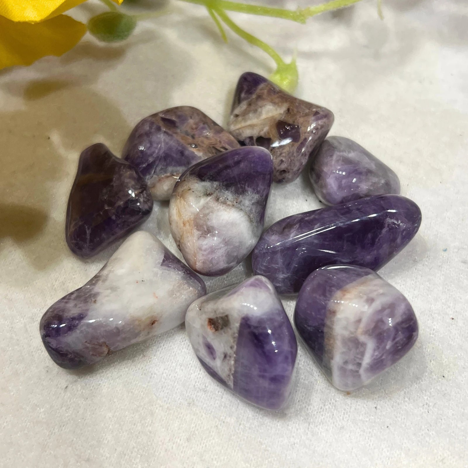 Amethistkwarts trommelstenen 100 gr. (mt2-3)