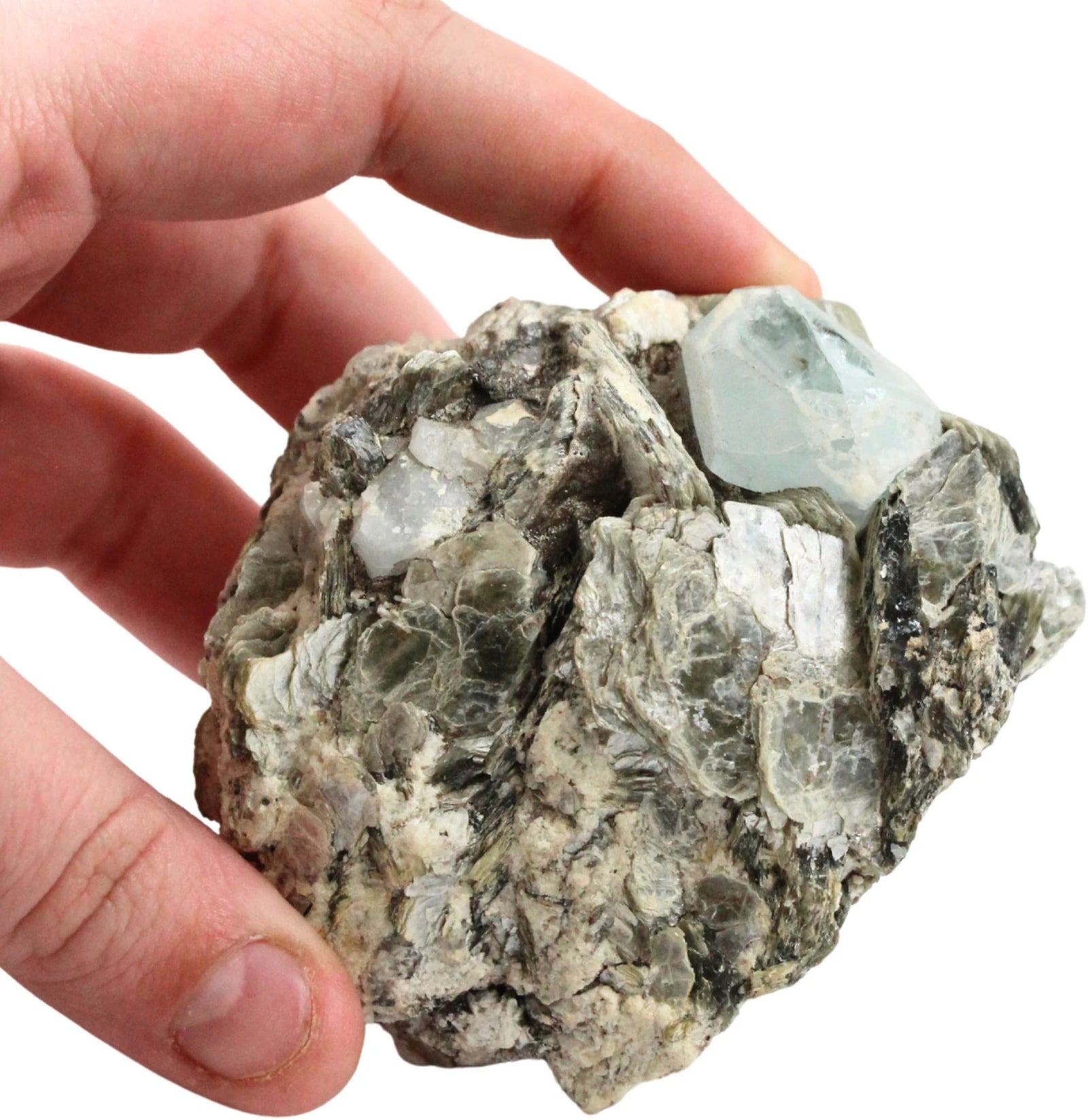 Aquamarijn met mica ruw nr. 101