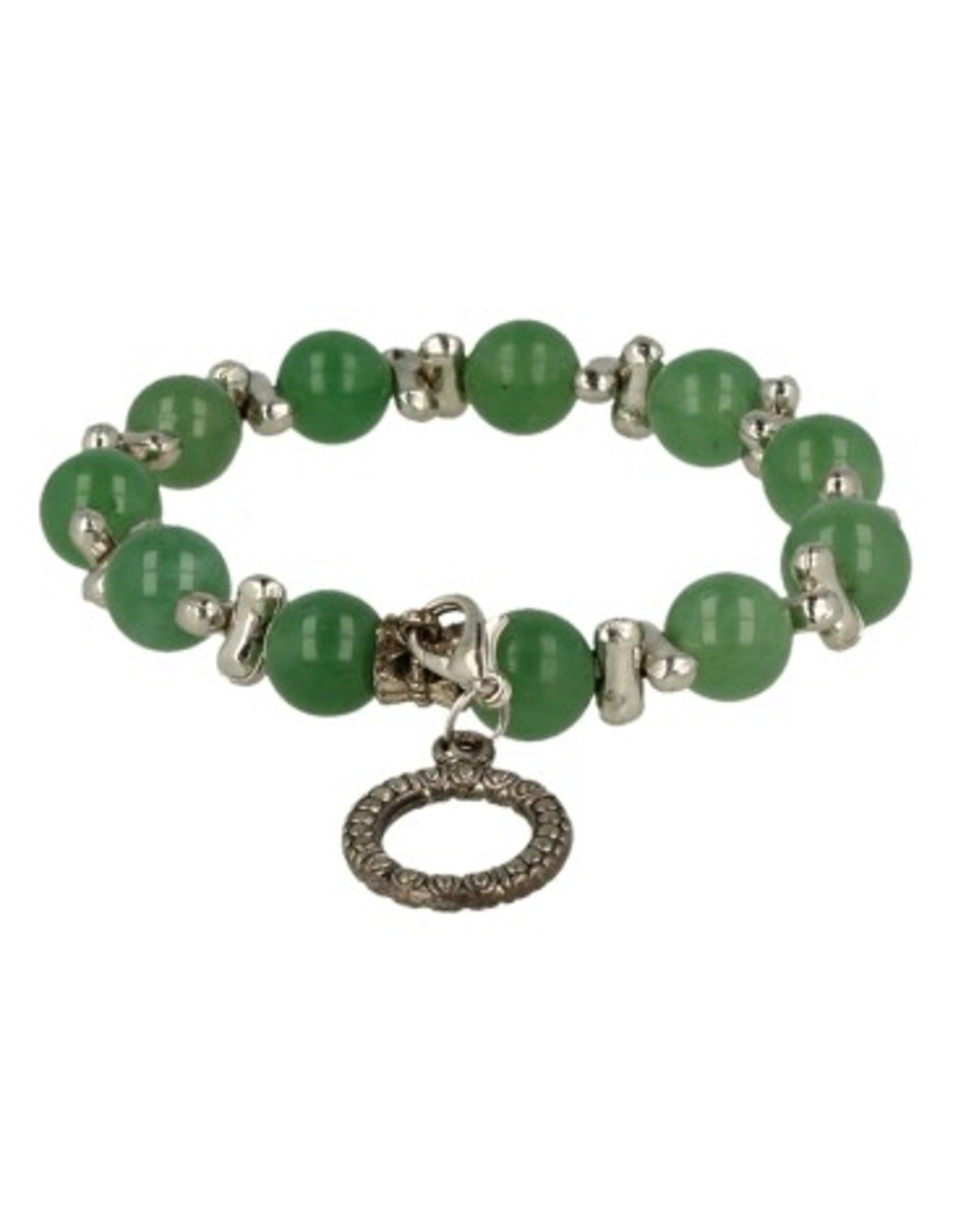 Aventurijn groen fashion kralenarmband met bedel