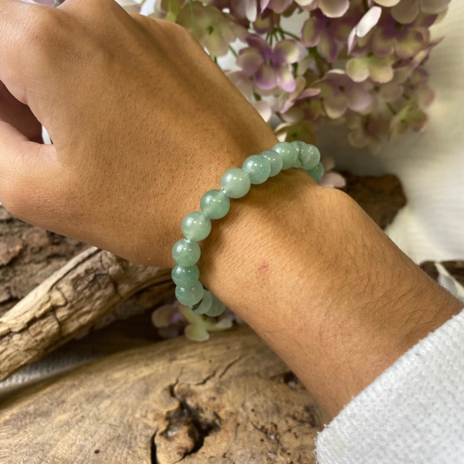 Aventurijn groen kralenarmband 8 mm