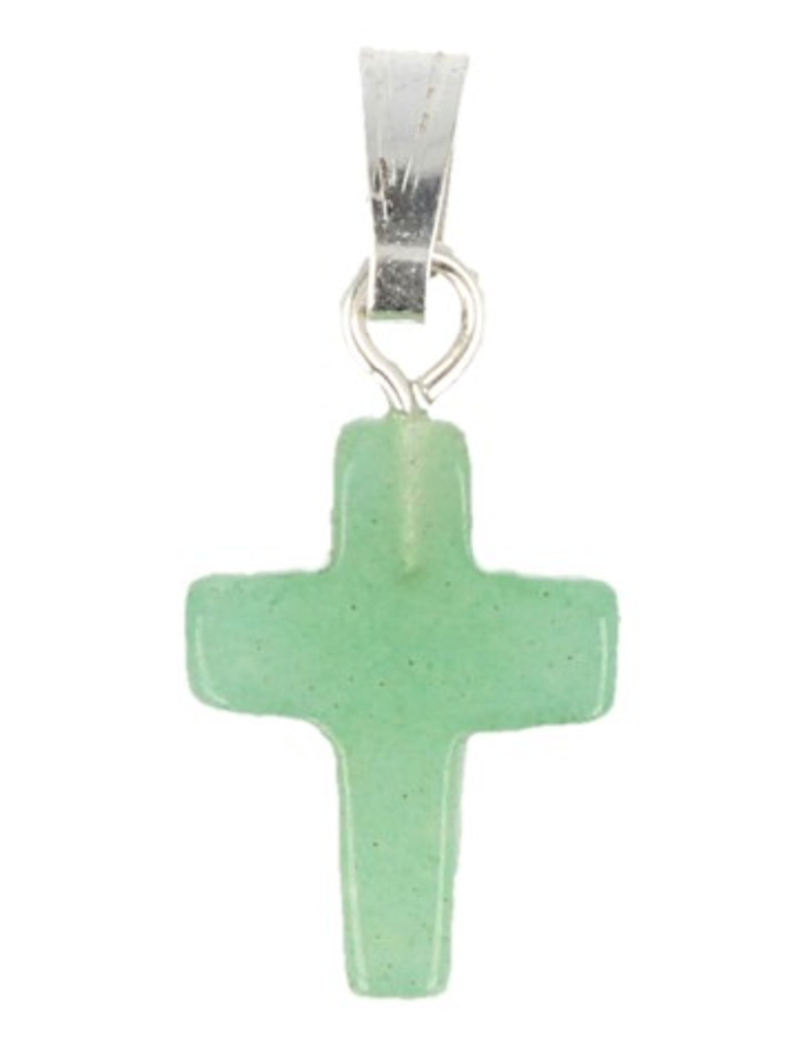 Aventurijn groen kruis hanger 14 mm