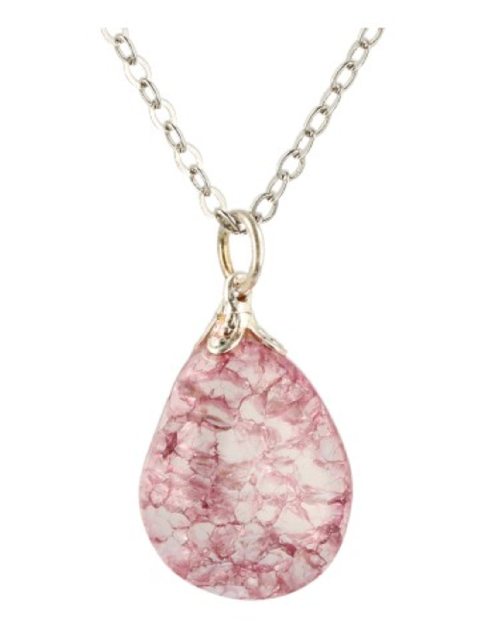 Bergkristal edelsteen hanger crackle roze (gekleurd)