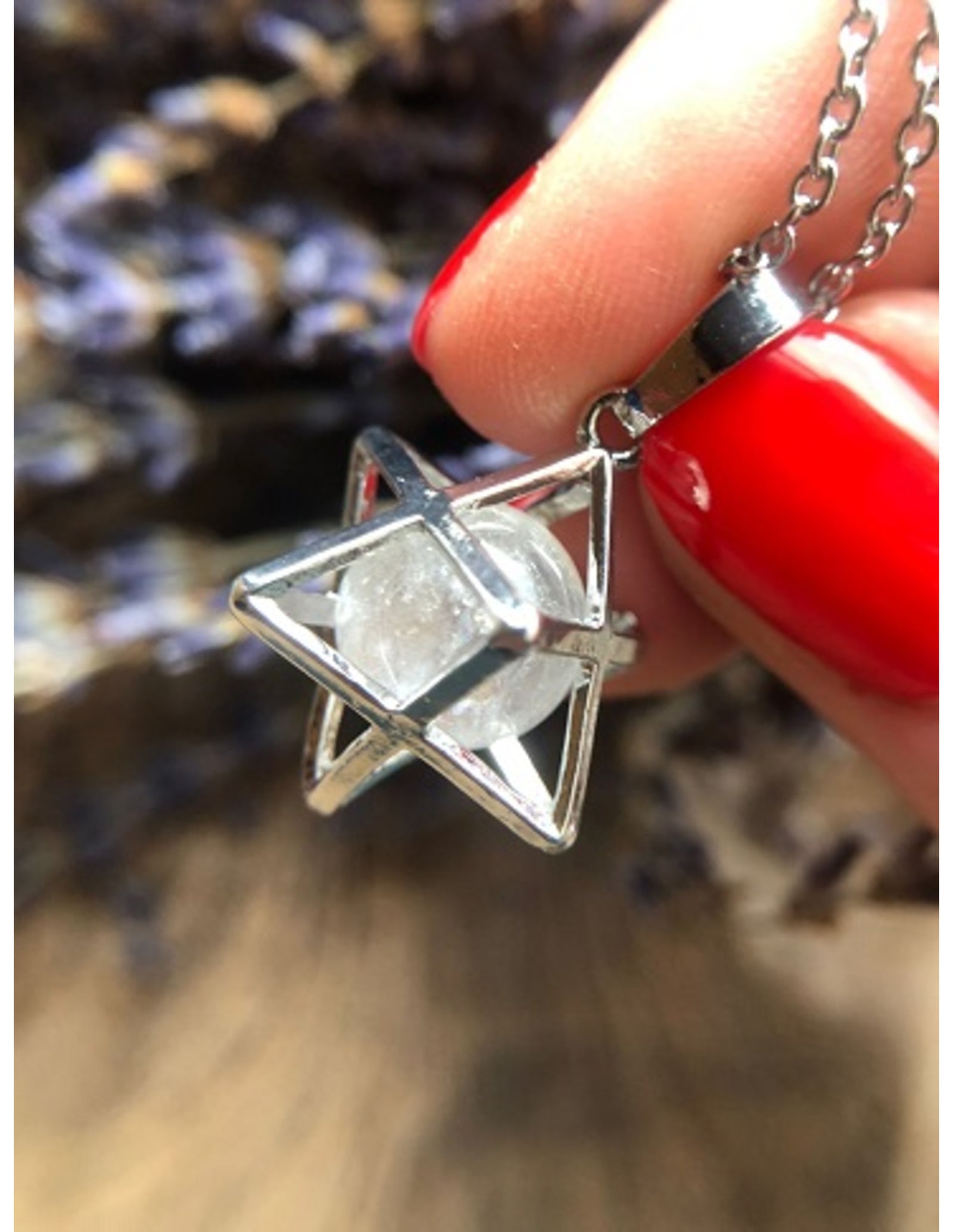 Bergkristal Merkabah sieraden set