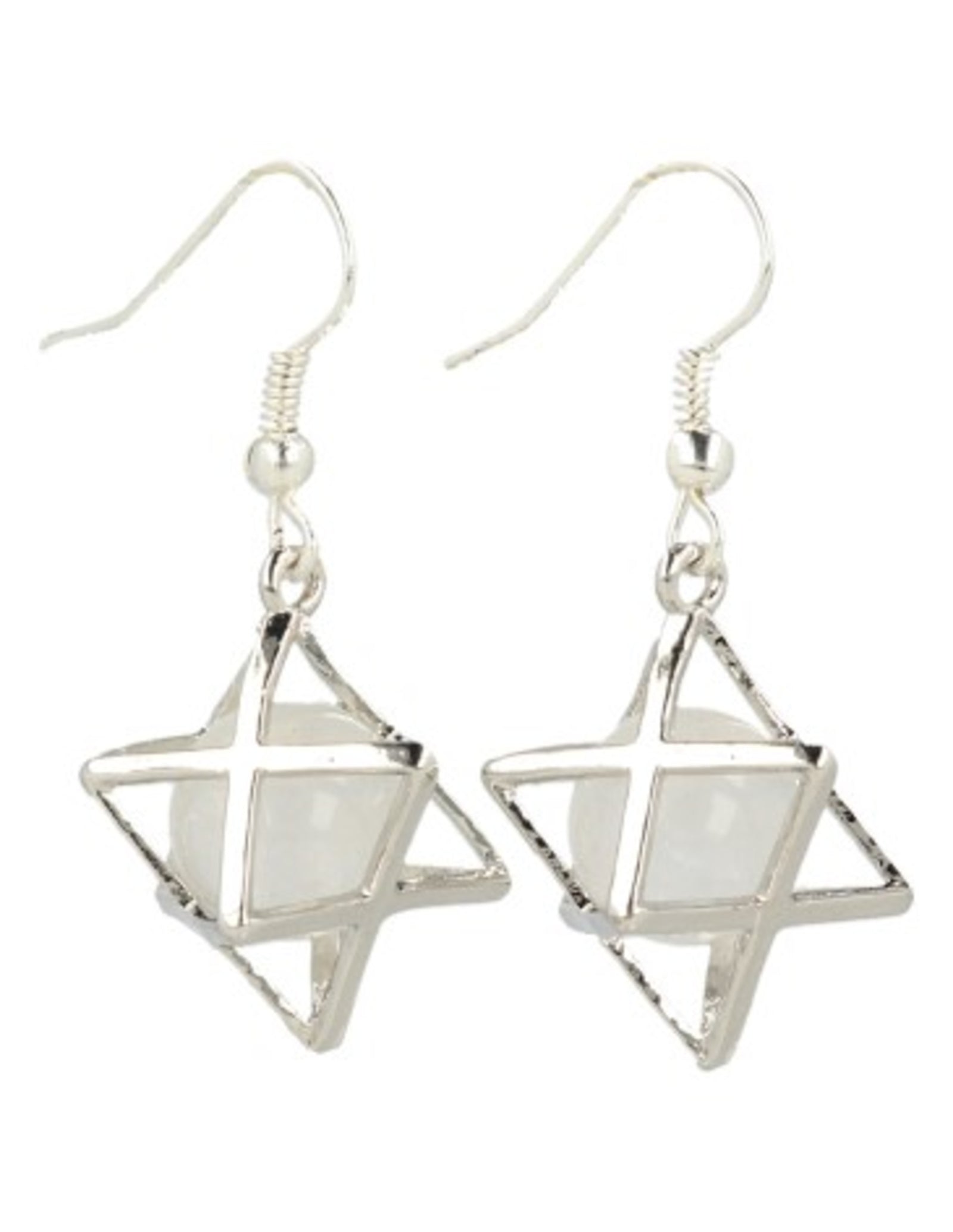 Bergkristal oorbellen merkabah