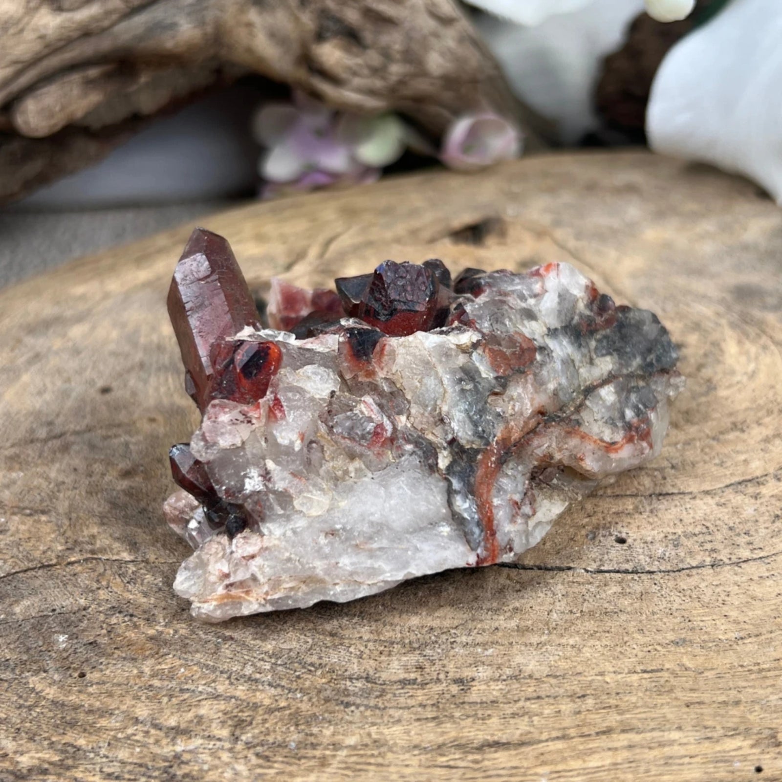 Bergkristal rood ruw nr.38