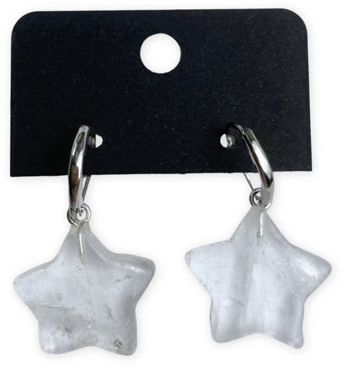 Bergkristal ster oorbellen - fashion jewelry