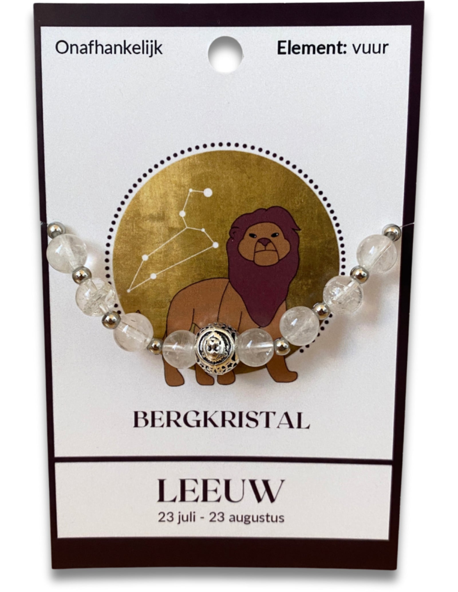 Bergkristal sterrenbeeld armband - Leeuw