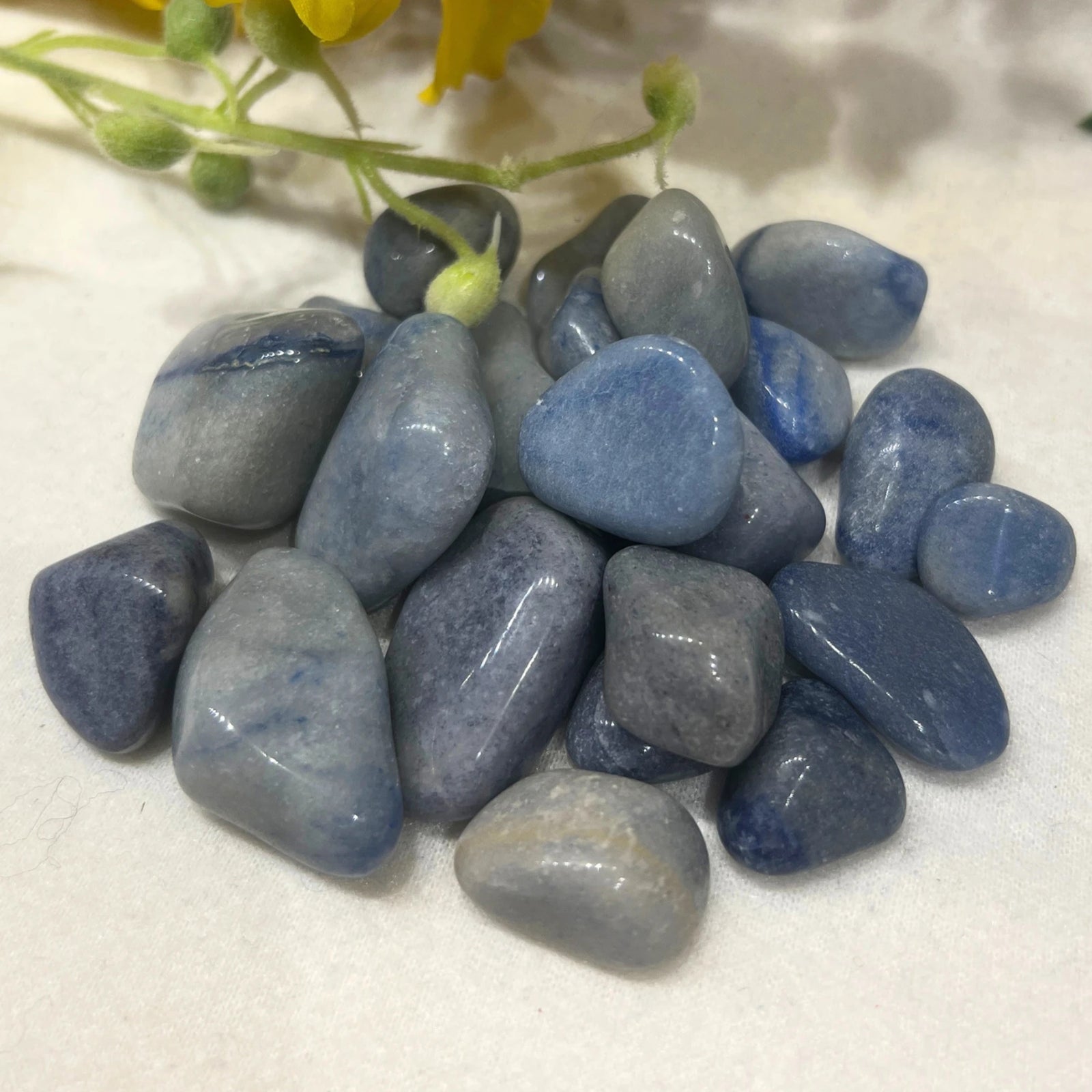 Blauwe kwarts 250 gr. trommelstenen (mt3)