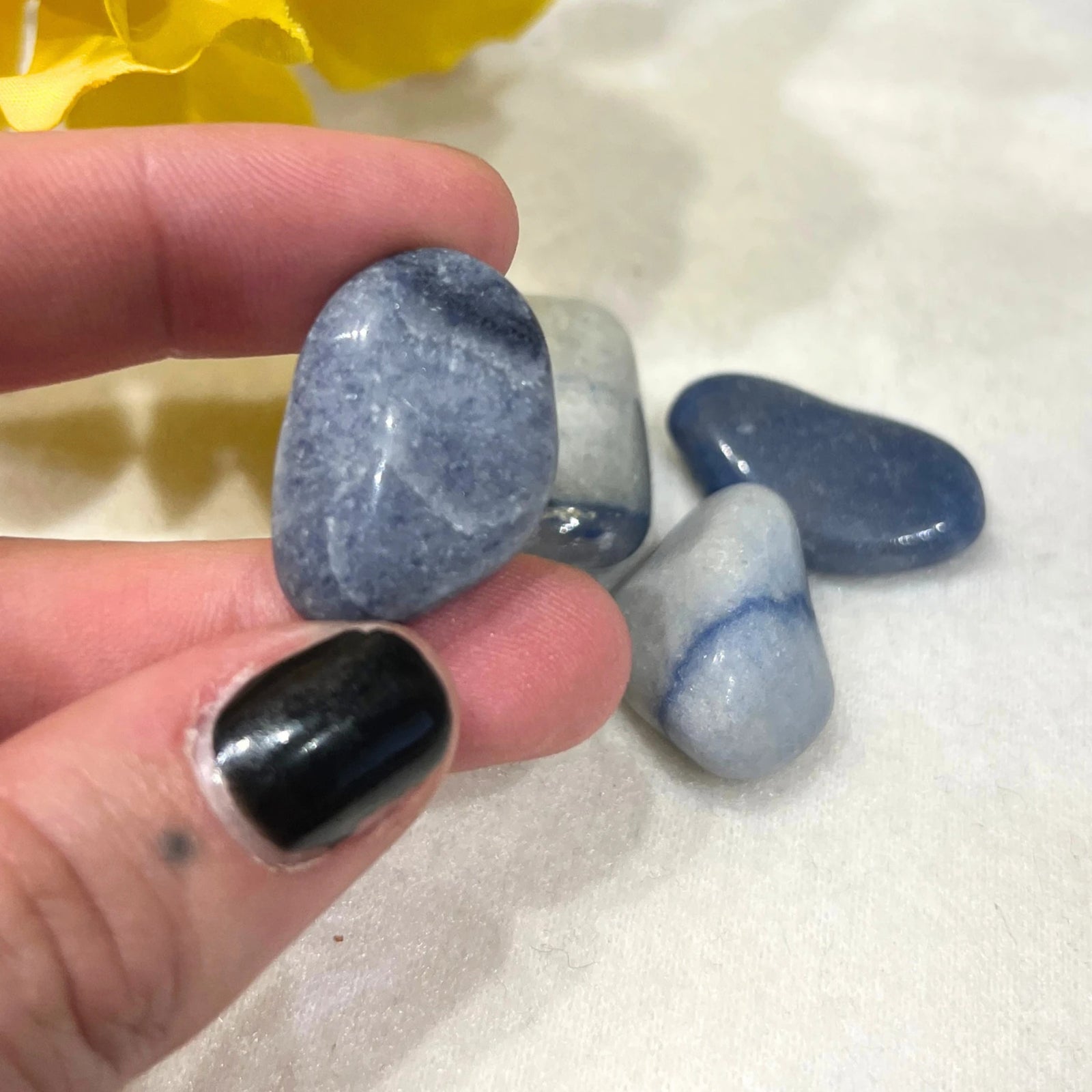 Blauwe kwarts 50 gr. trommelstenen (mt3)