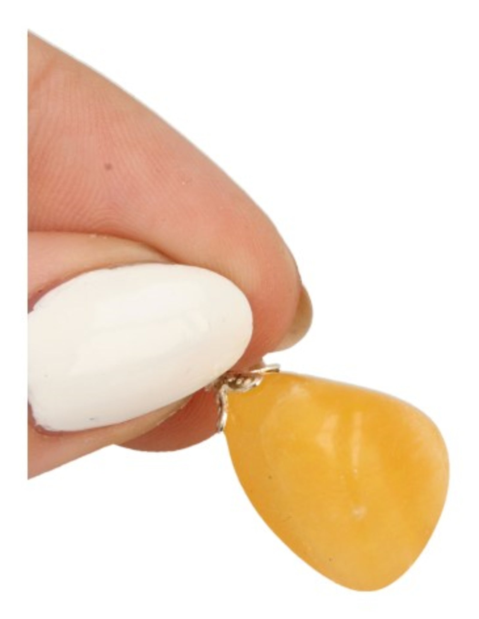 Calciet geel edelsteen hanger geslepen