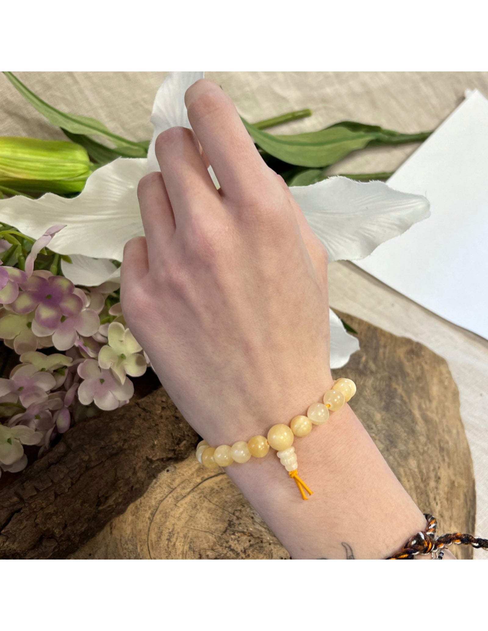 Calciet geel powerbead armband