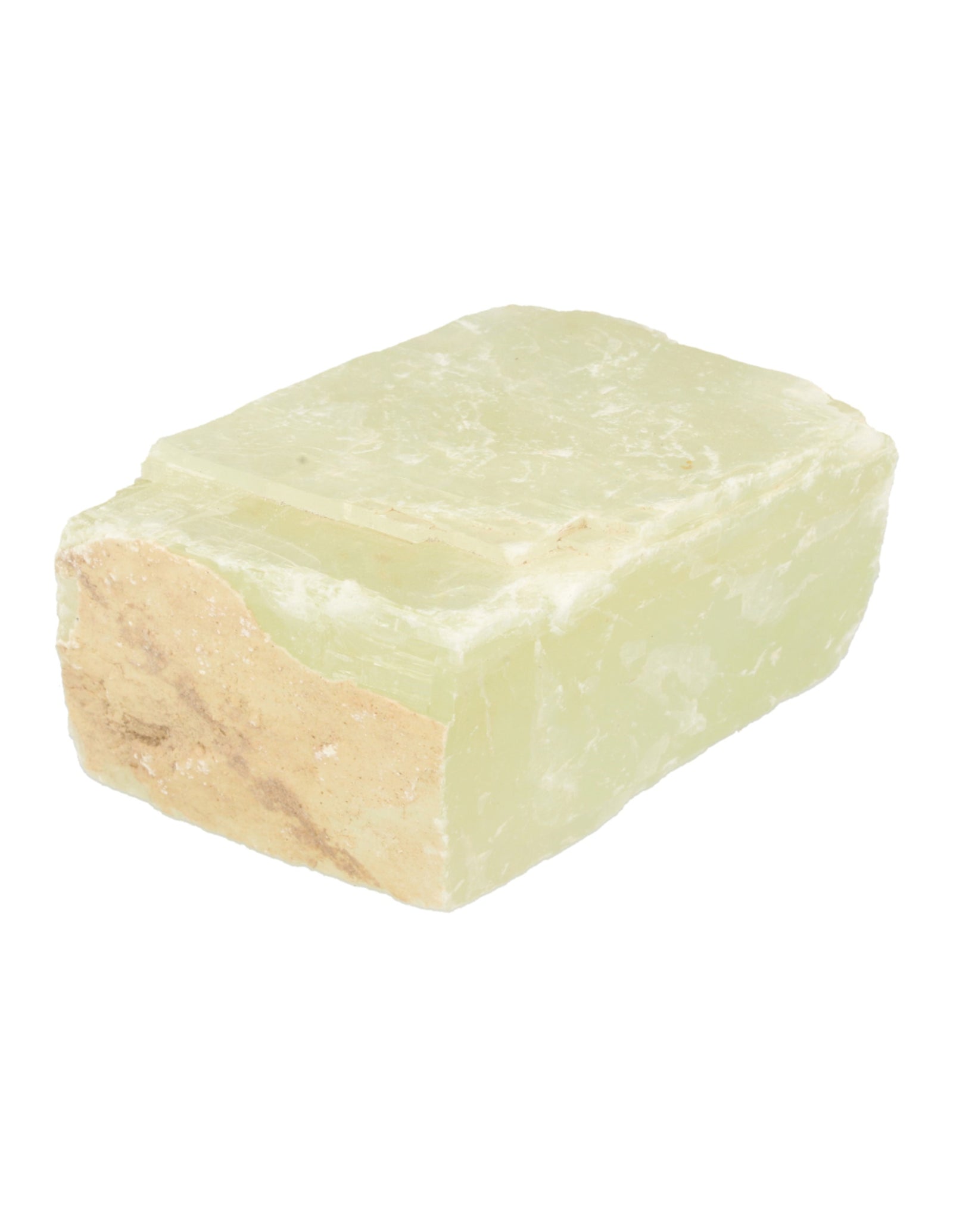 Calciet groen dubbelspaat ruw stuk 750-1000 gram