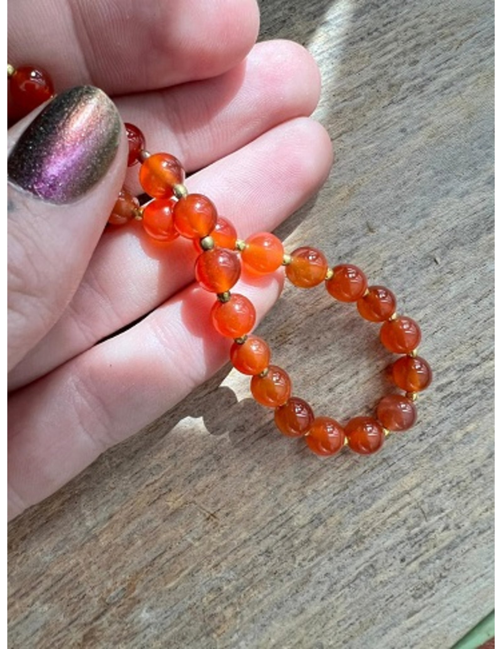 Carneool edelsteen ketting met zwart