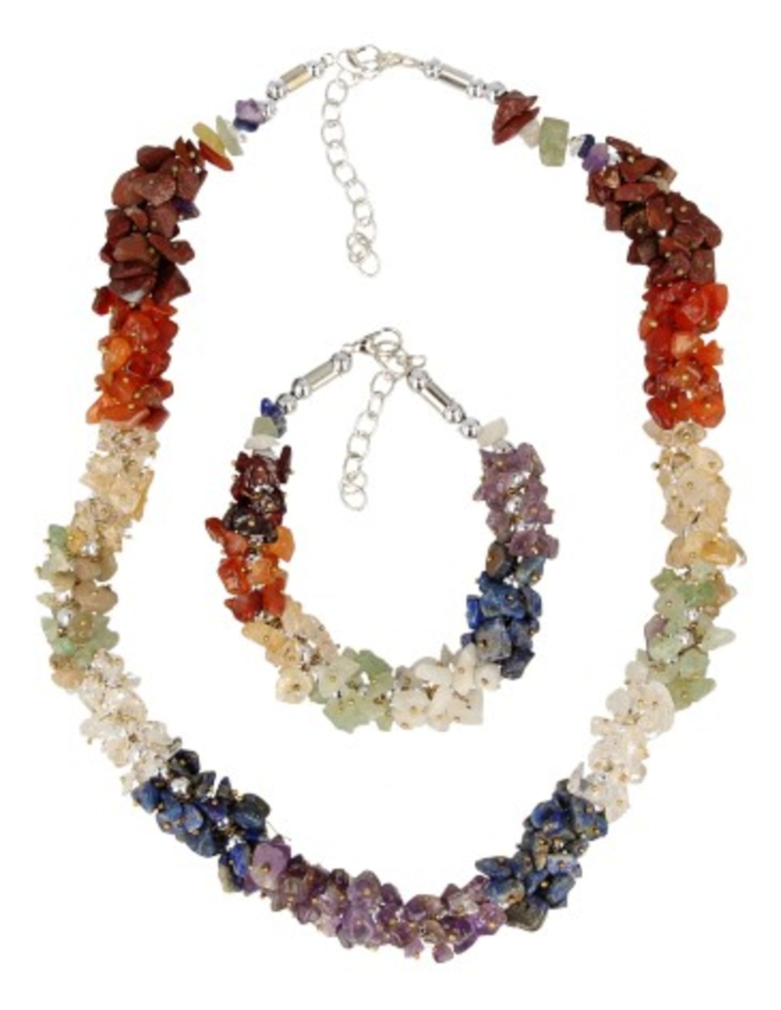 Chakra splitarmband cluster met sluiting