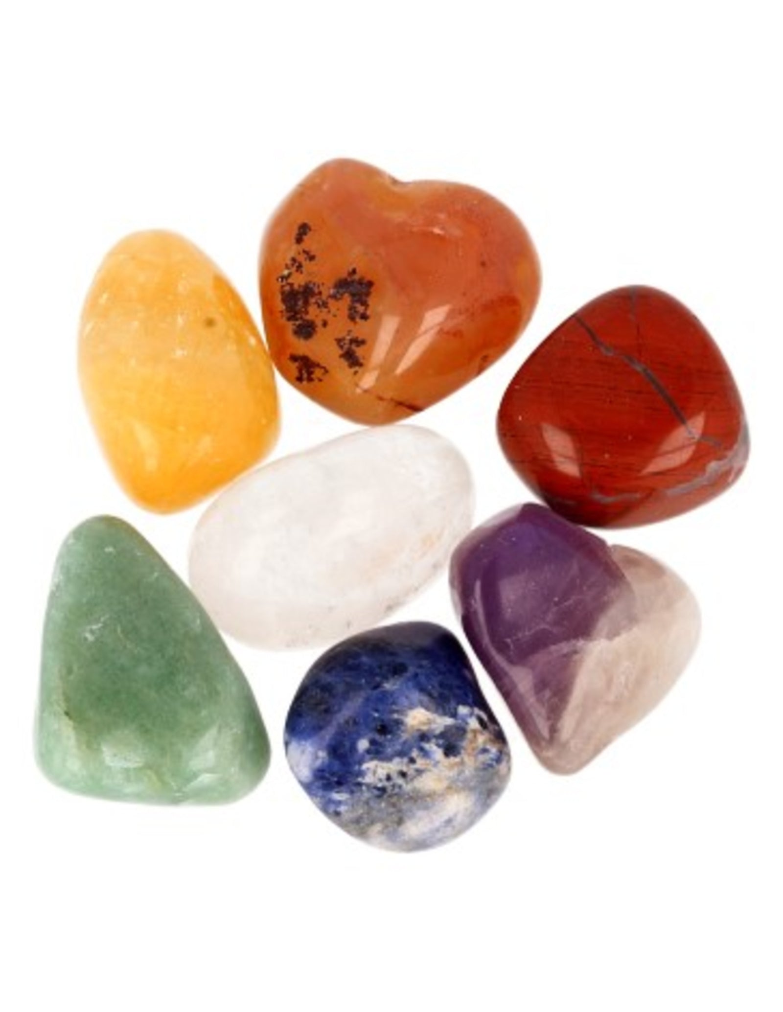 Chakra trommelsteenset in buidel