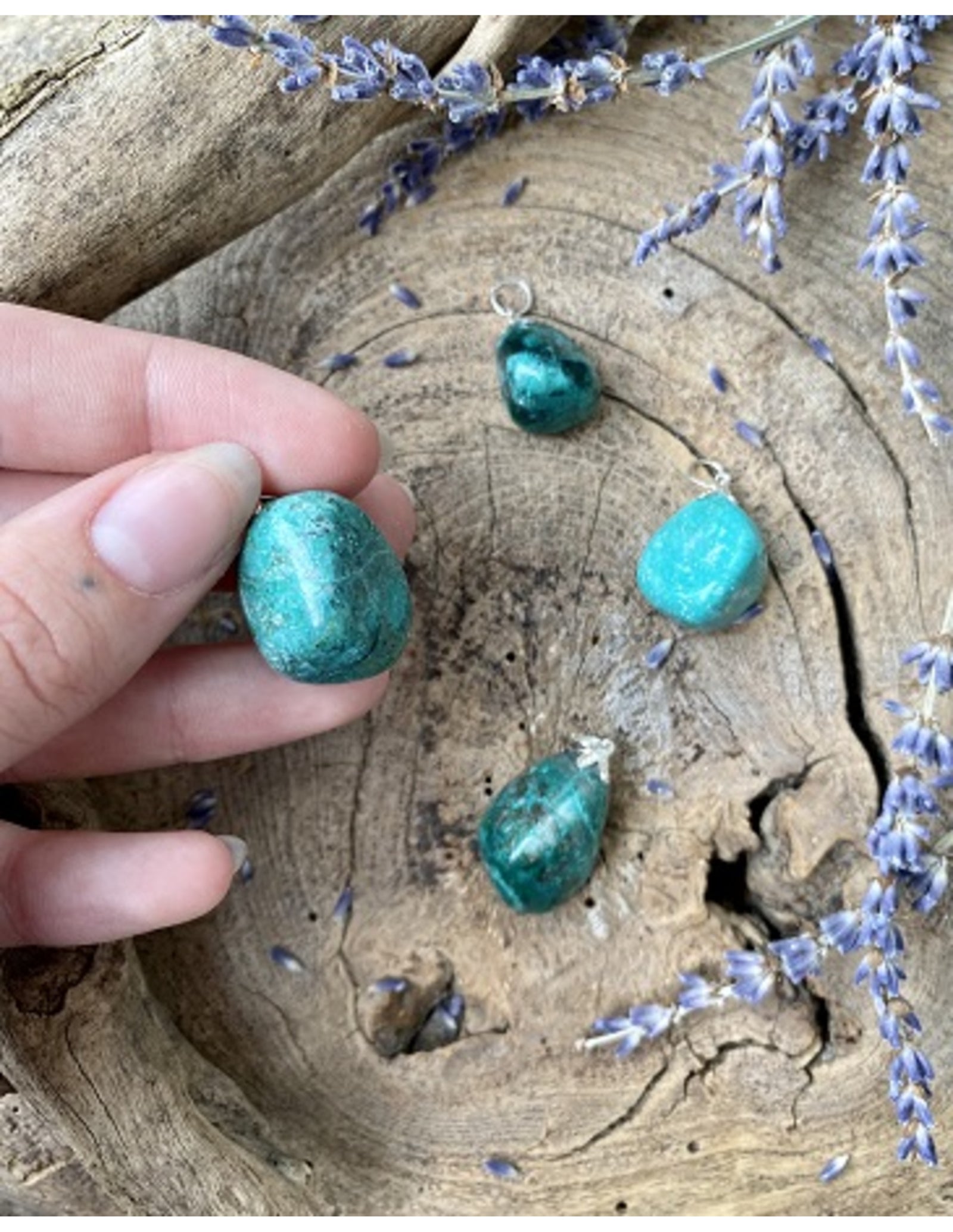 Chrysokolla edelsteen hanger