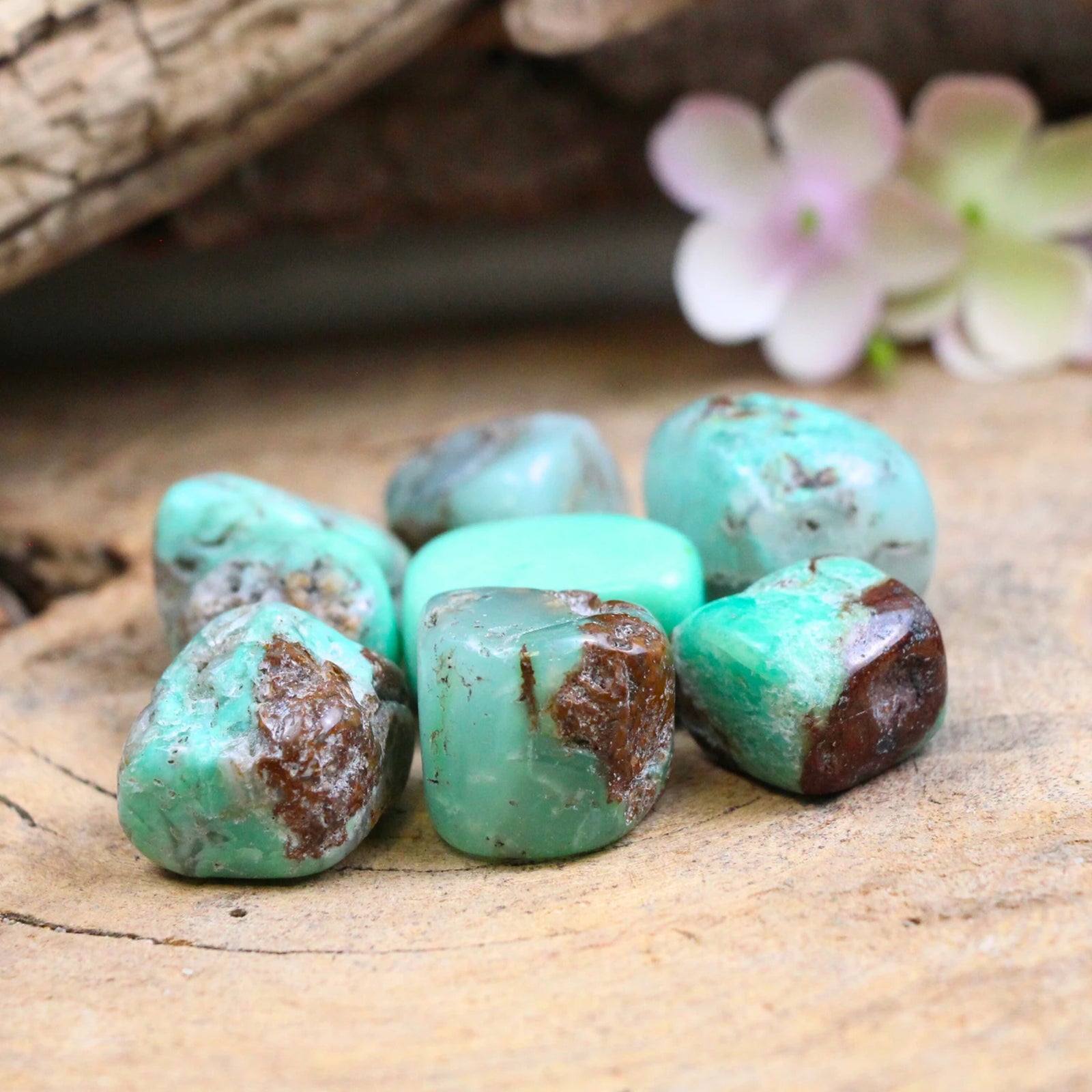 Chrysopraas 150 gr. trommelstenen (mt3)