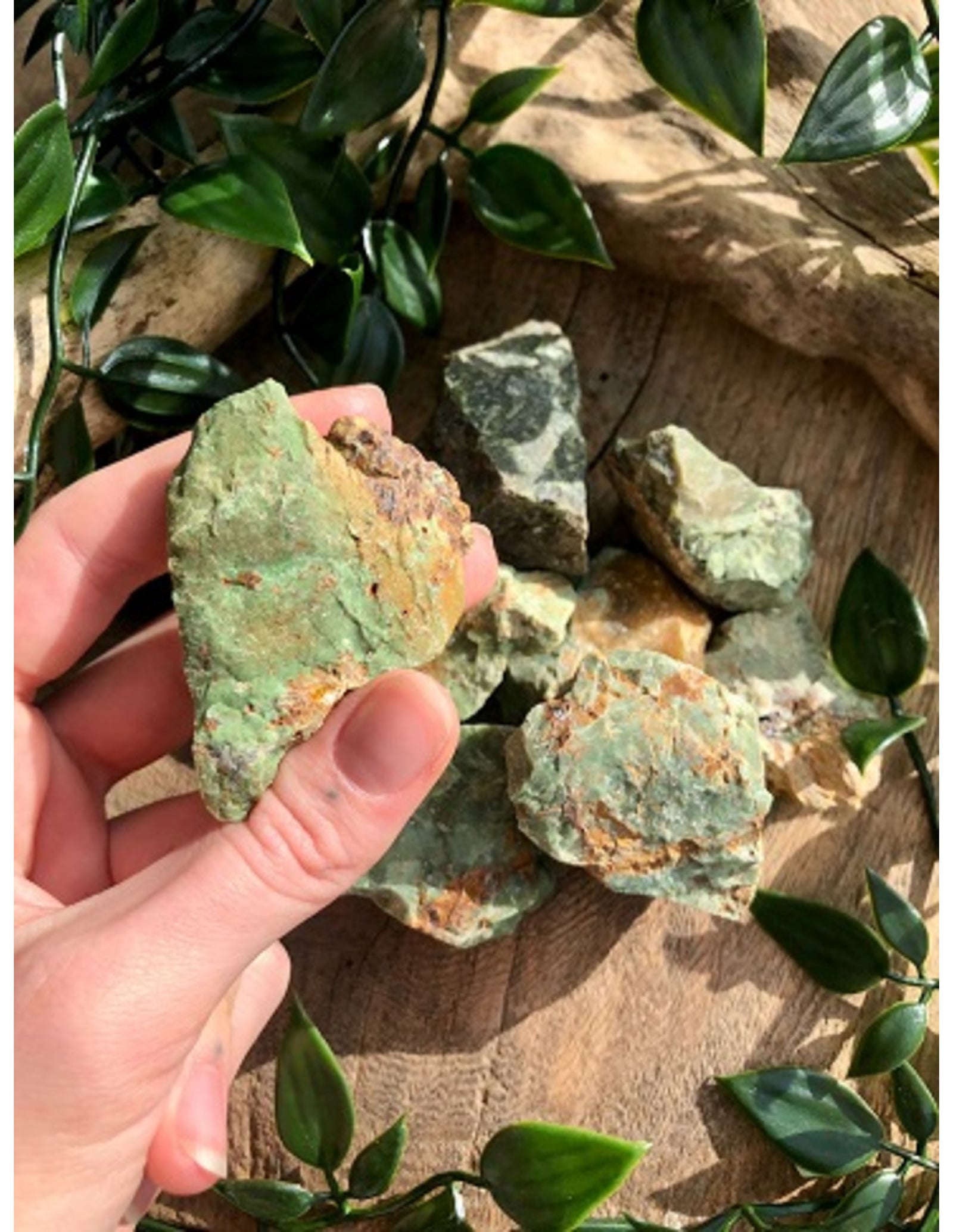 Chrysopraas, ruwe brokjes, p/kg