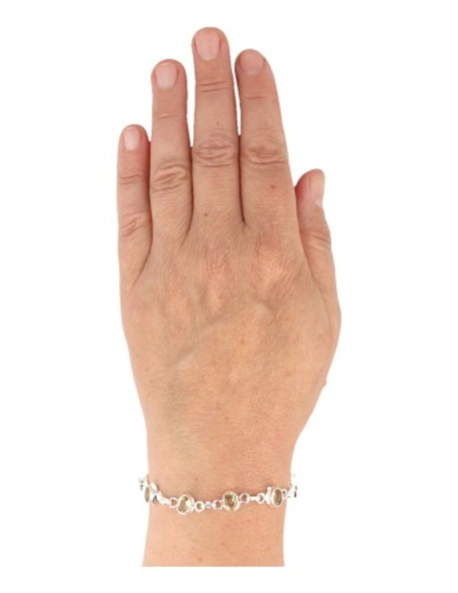 Citrien armband facet zilver ovaal