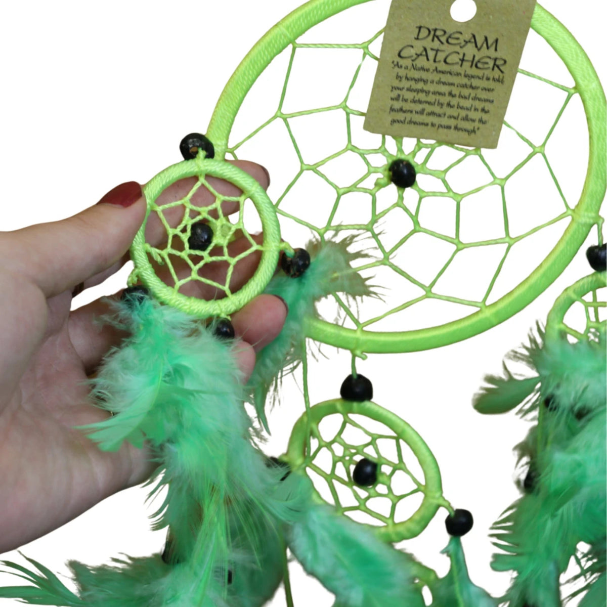 Dromenvanger- 11cm - Groen - alleen veren