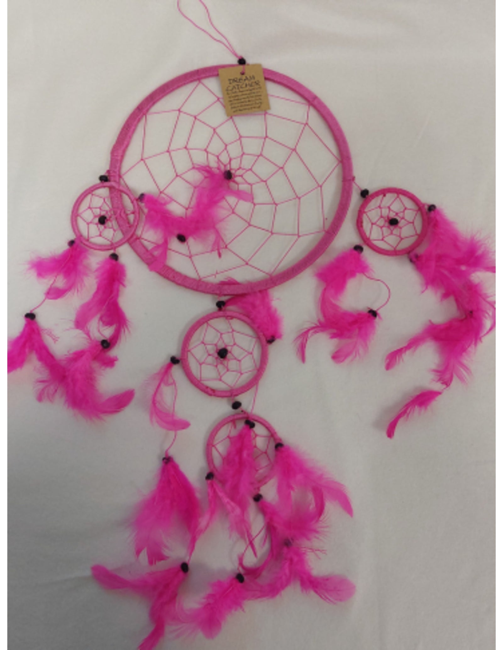 Dromenvanger - 22 cm - Roze - alleen veren - Dreamcatcher