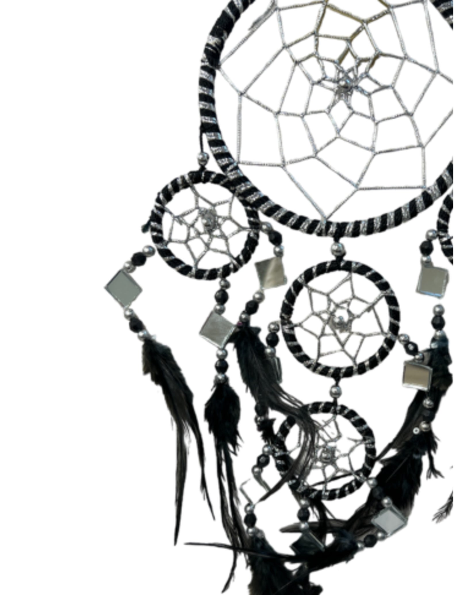 Dromenvanger - Spiegel - 11cm - Zwart - Dreamcatcher