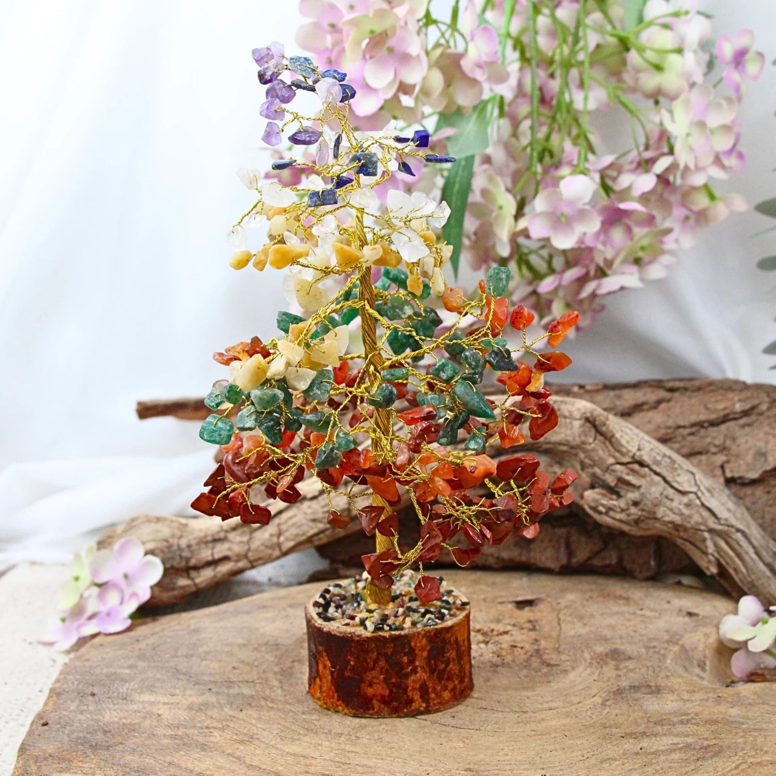 Edelsteen boompje 7 Chakra's ca. 23 cm