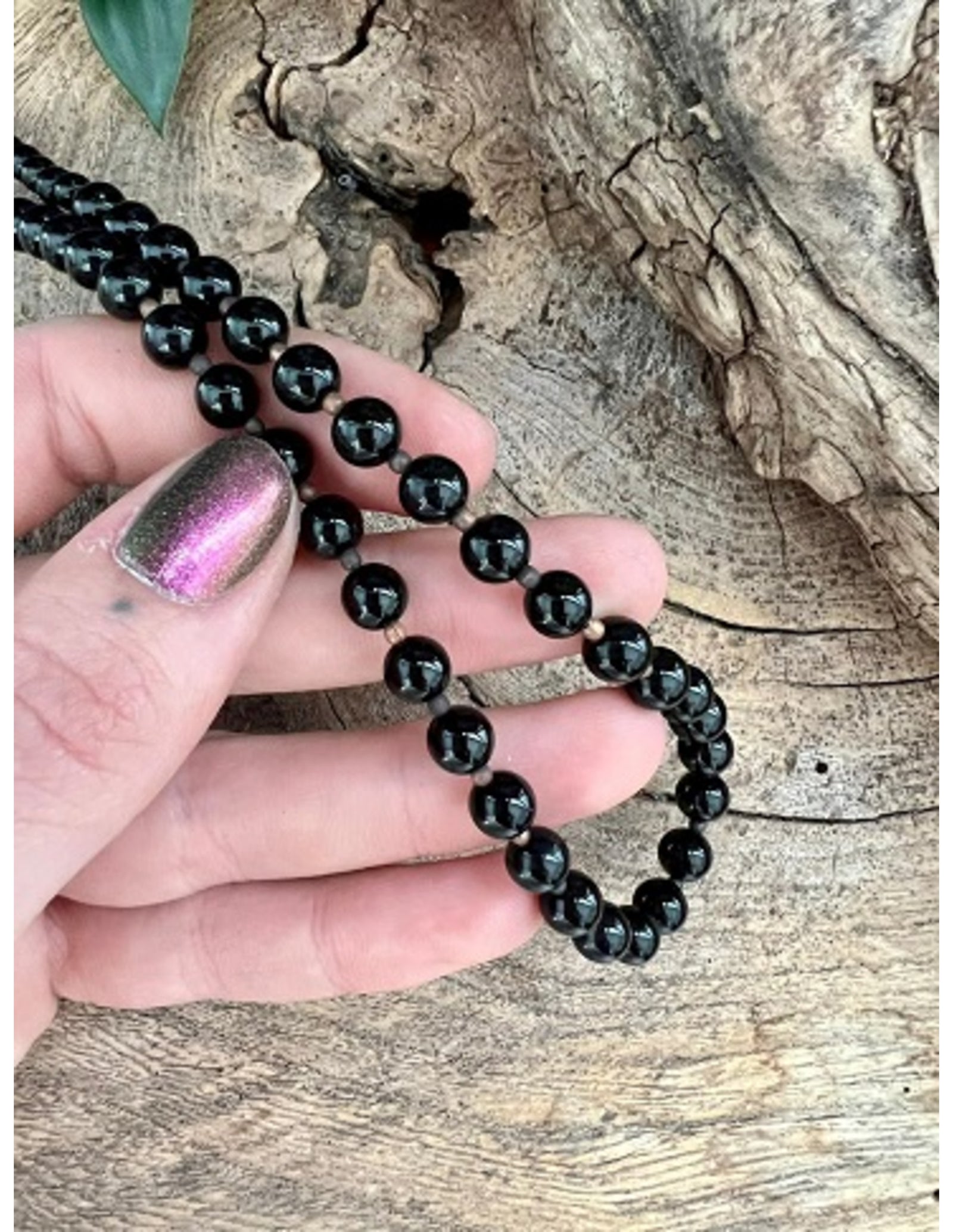 Edelsteen ketting Onyx met zwart
