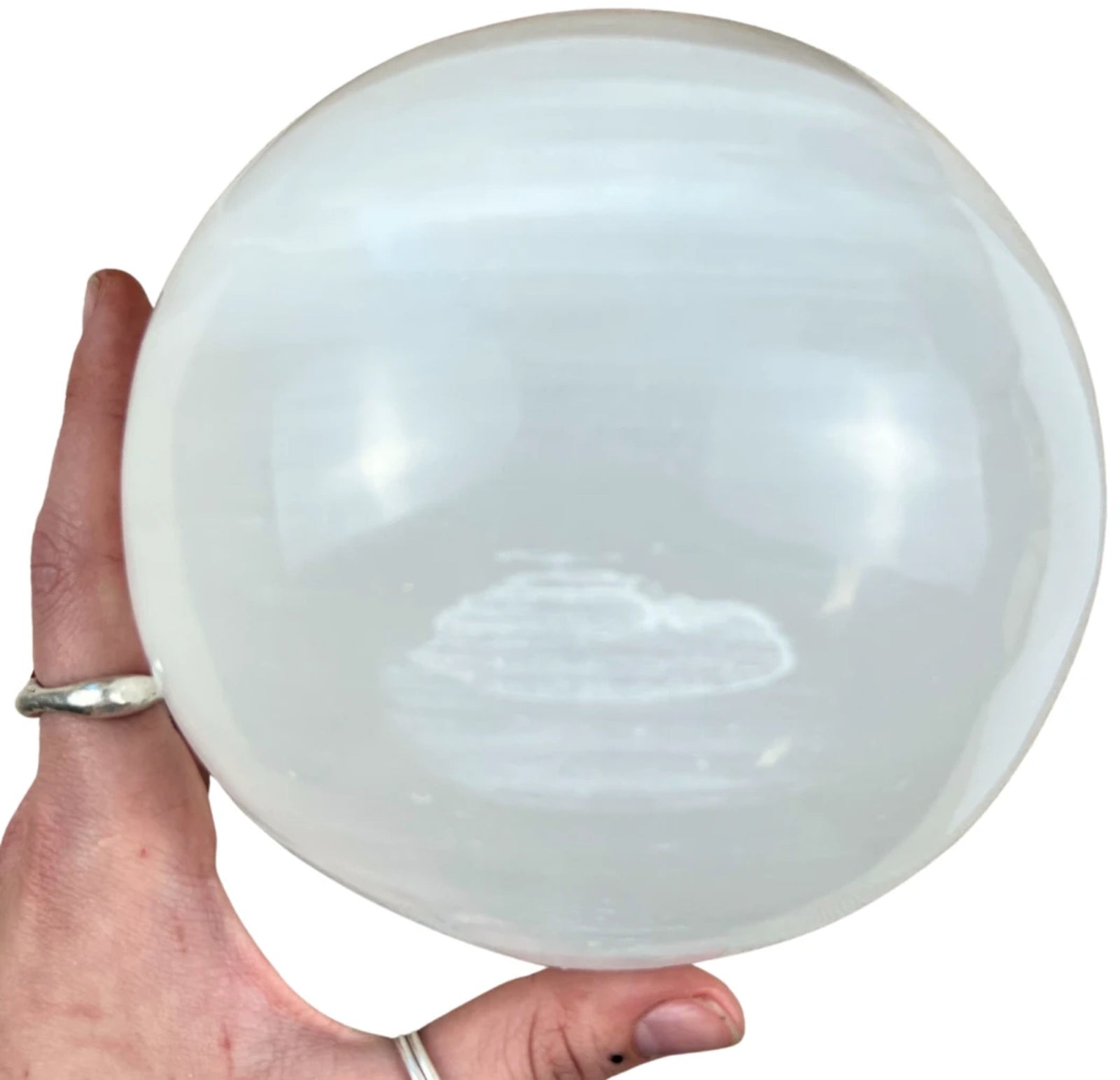 Edelsteenbol Seleniet 13-14 cm