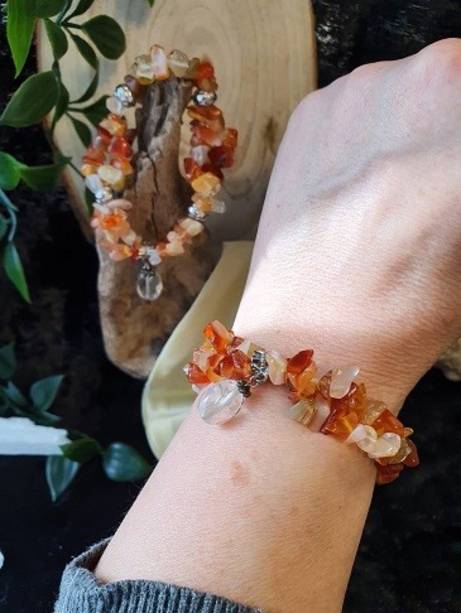 Fashion armband Carneool dubbelstreng
