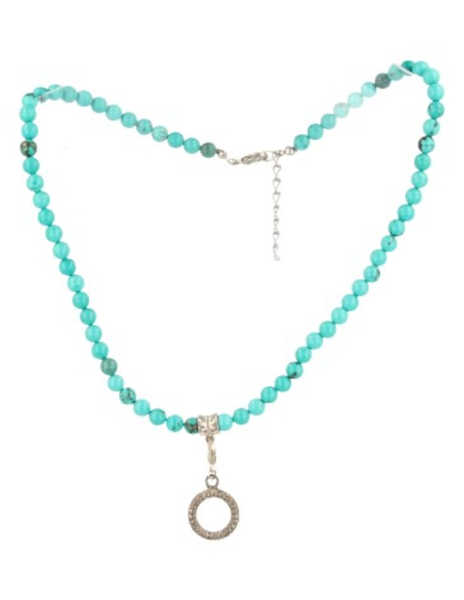 Fashion ketting Howliet blauw 6mm kralen (bijgekleurd)