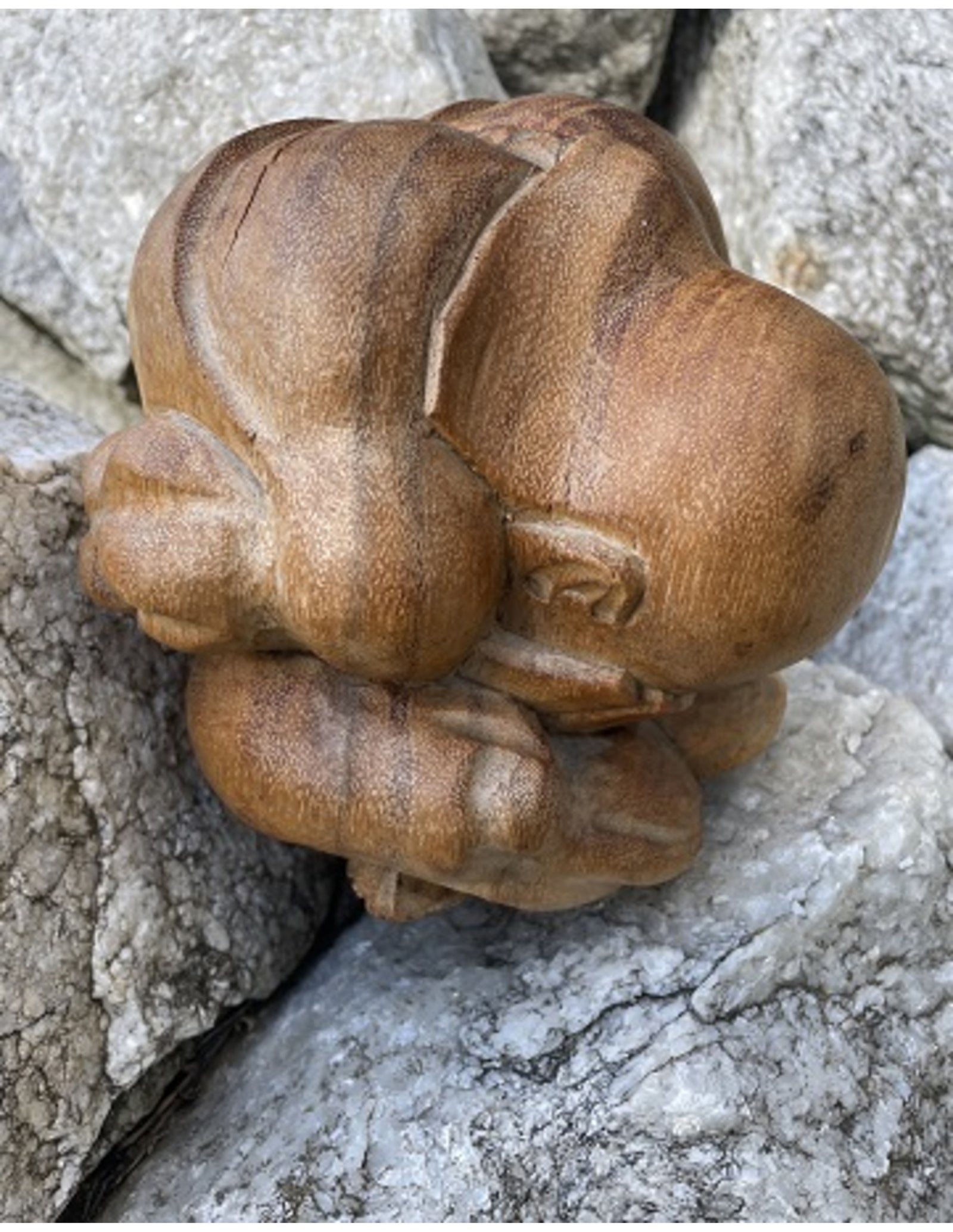Houten Yogiman - Orang Malu - ca. 30 cm - nr.5