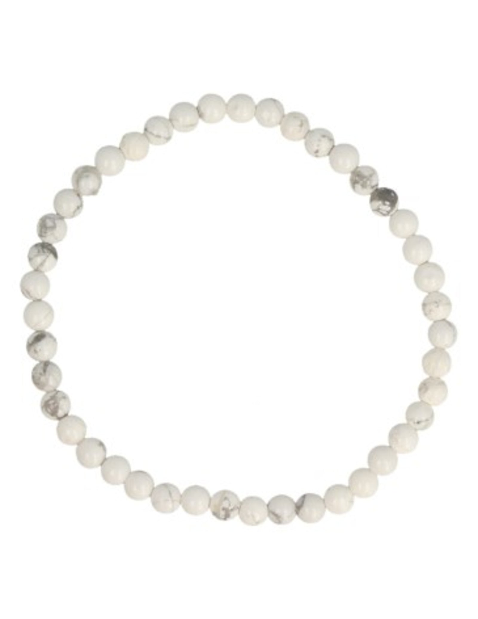 Howliet wit kralenarmband 4 mm
