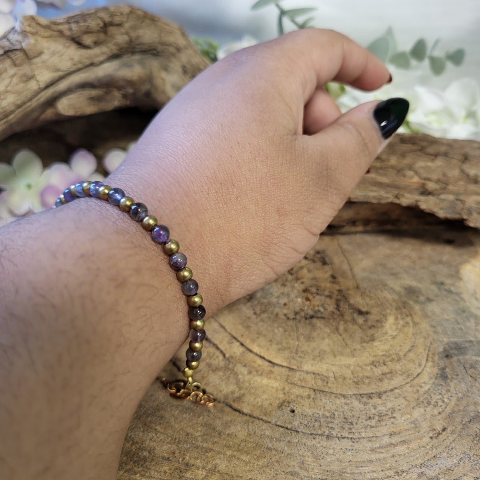 Ibiza love armband Amethist brons