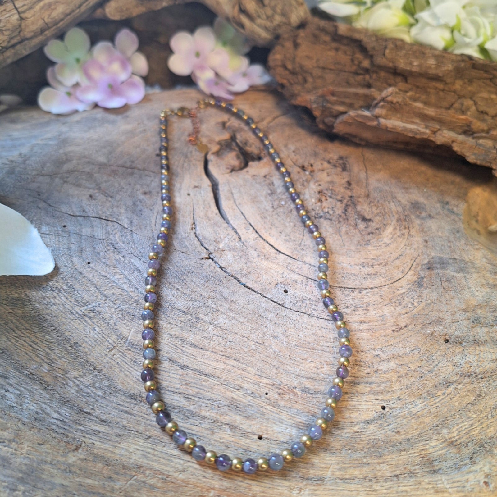 Ibiza love ketting Amethist brons