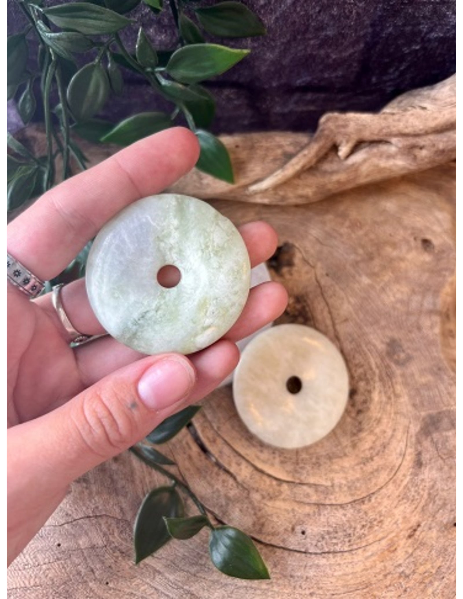 Jade Serpentijn donut 40 mm