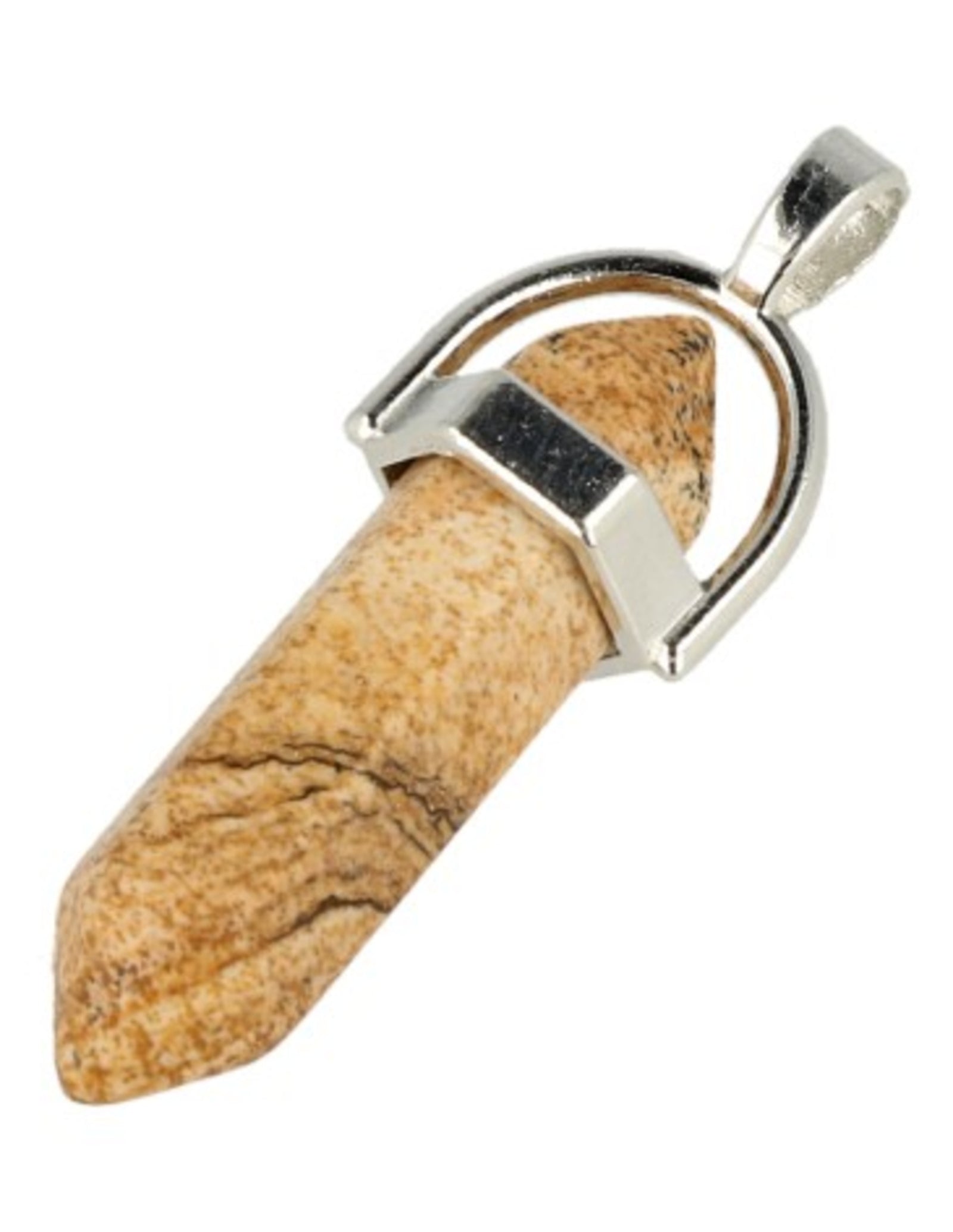 Jaspis landschap dubbeleinder hanger