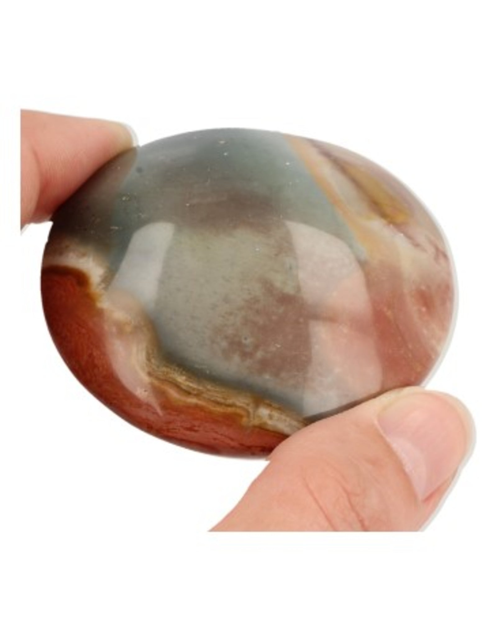 Jaspis Polychroom rond handsteen / oplegsteen