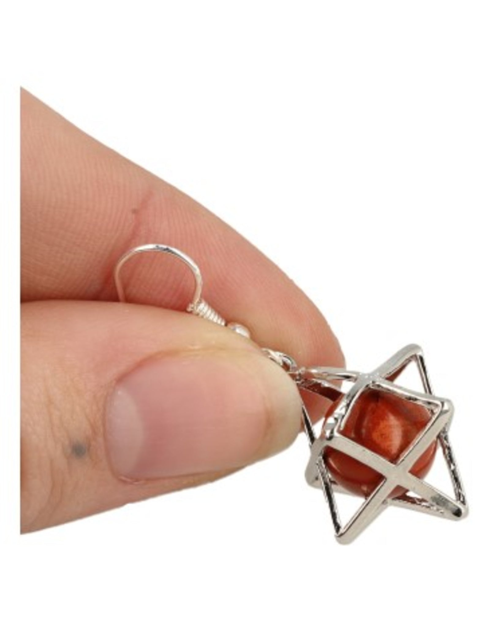 Jaspis rood oorbellen merkabah