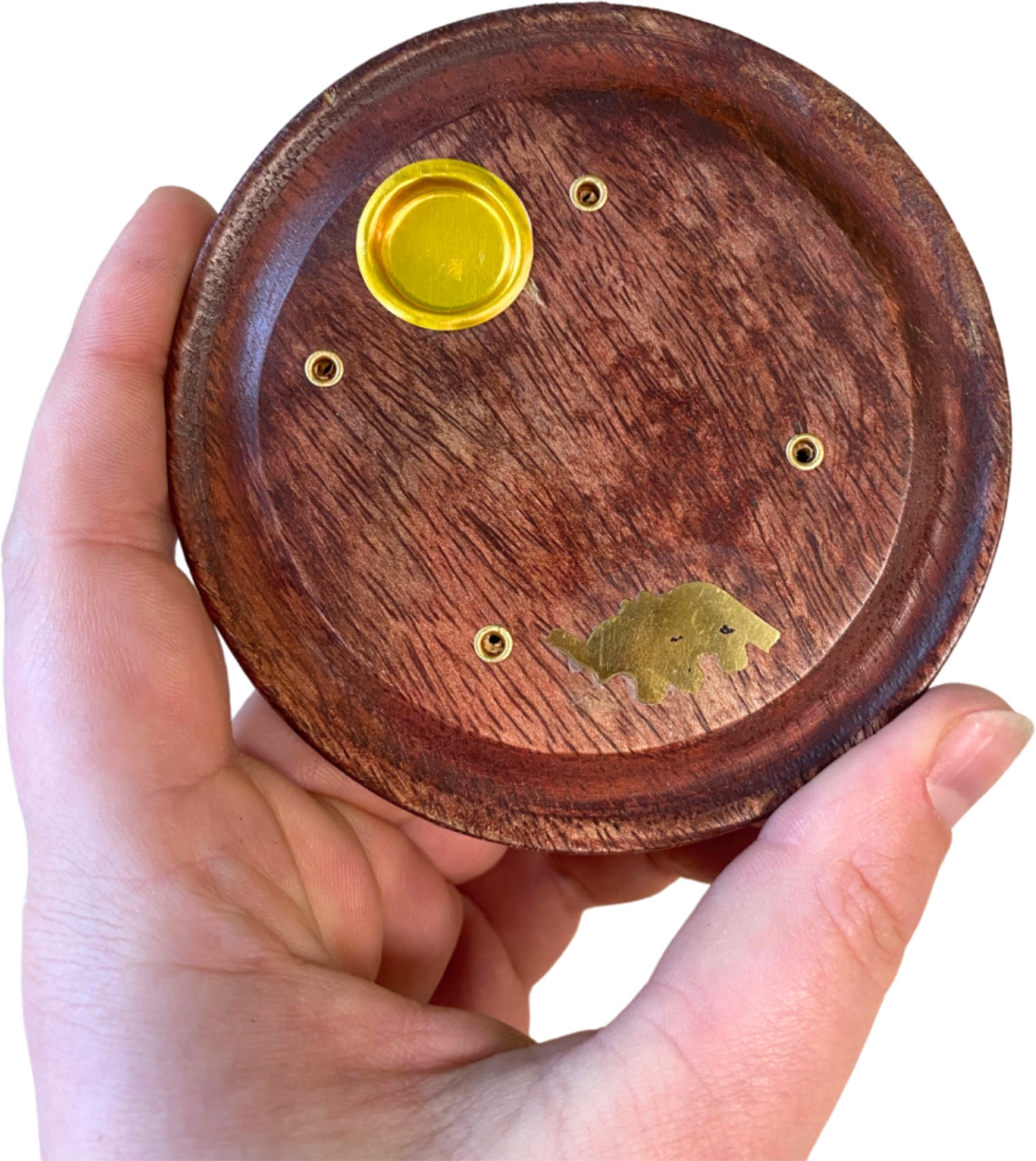 Kegel brander rond met Olifant - wierook houder