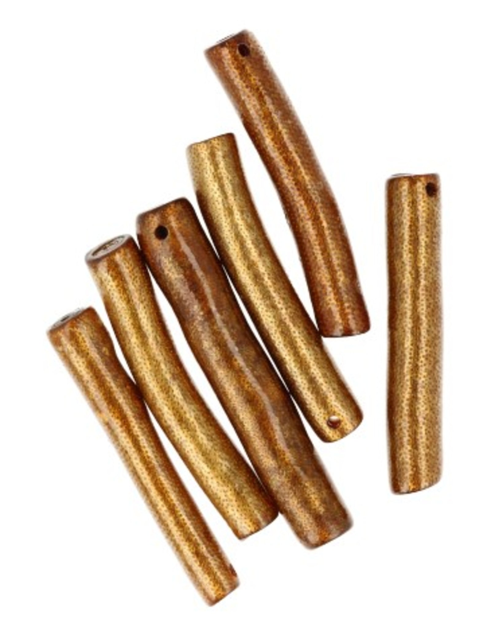 Koraal kralen goud staafje - 6 st. (imitatie)